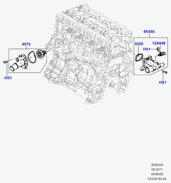 Land Rover LR025045 - Tunnistin, jäähdytysnesteen lämpötila parts5.com