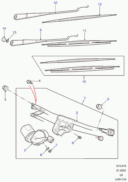 Land Rover DKC500130 - Törlőlapát parts5.com