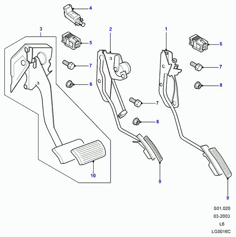 Land Rover XKB100150L - Brake Light Switch parts5.com