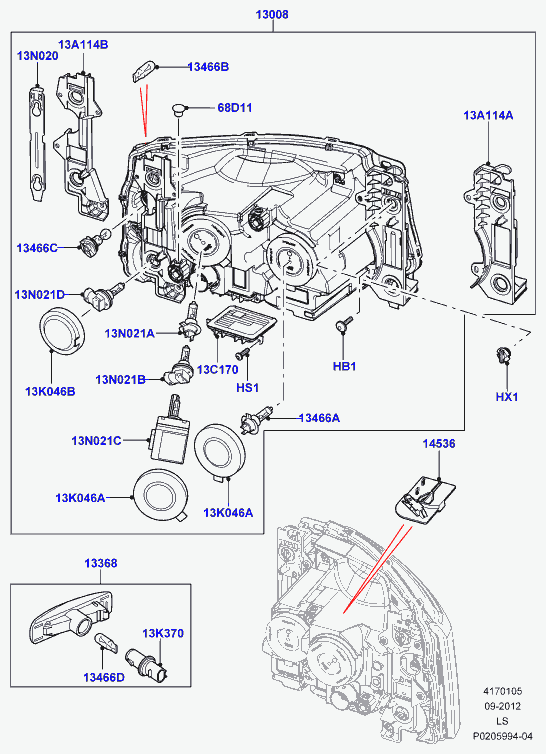 Land Rover LR009163 - Izzó, távfényszóró parts5.com