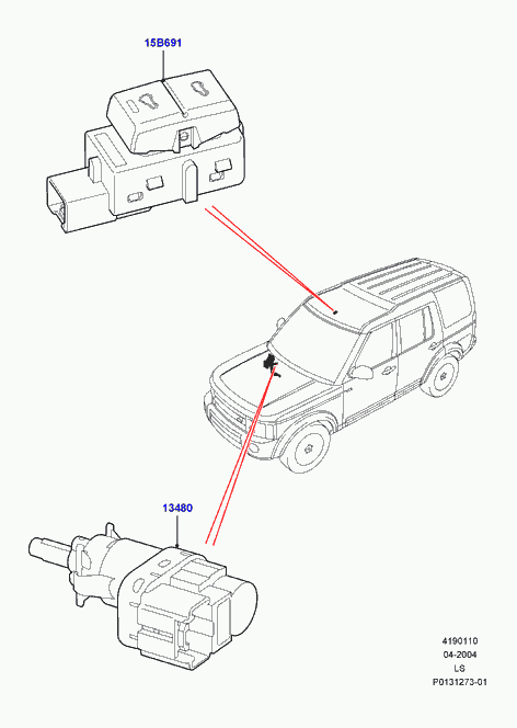 Land Rover XKB500030 - Prekidač kočnog svjetla parts5.com