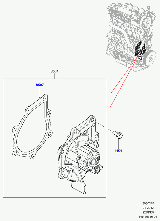 Land Rover LR011694 - Pompa apa parts5.com