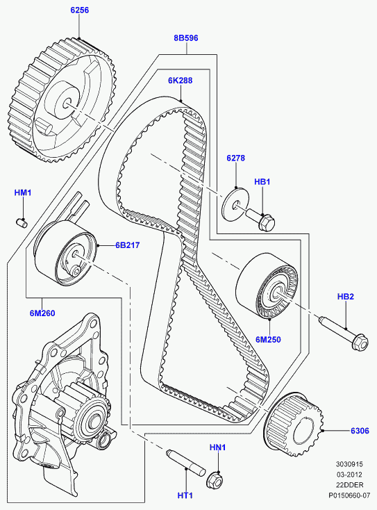 Land Rover LR0 00660 - Usmeravajući / vodeći točkić, zupčasti kaiš parts5.com