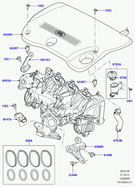 Land Rover LR006104 - Cap - Oil Filler, L359 Freelander parts5.com