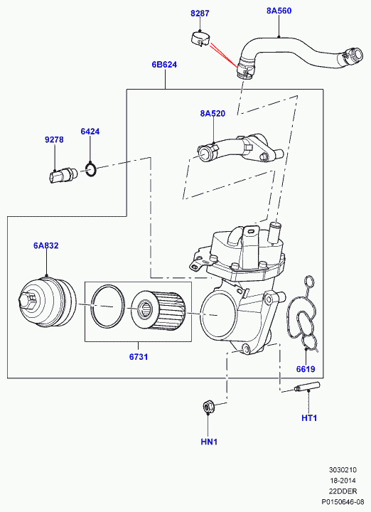 Land Rover LR001247 - Oljni filter parts5.com