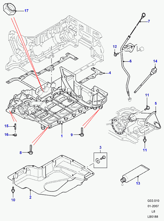 Land Rover LR006957 - Gasket Set, oil sump parts5.com