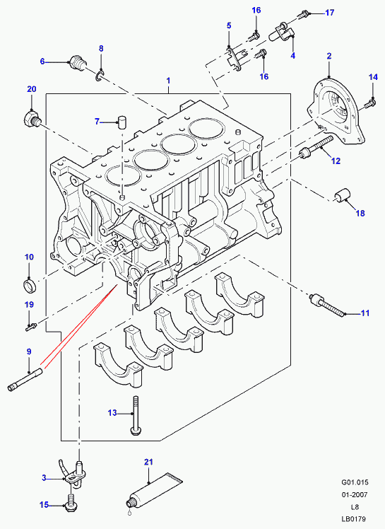 Land Rover LR020609 - Simering, arbore cotit parts5.com