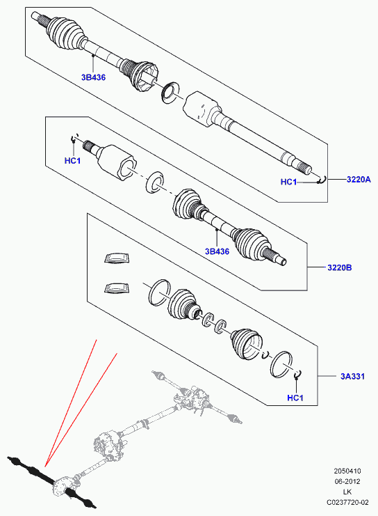 Land Rover LR034530 - Маншон, полуоска parts5.com