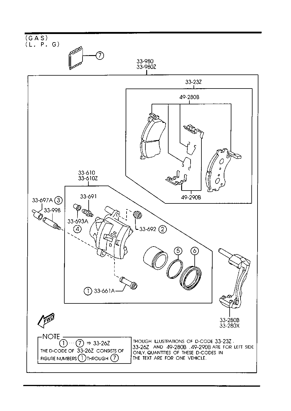 MAZDA CBY1-33-23ZF - Brake Pad Set, disc brake parts5.com