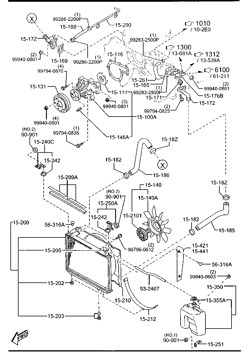 MAZDA WLVH-15-205A - Korkki, jäähdytin parts5.com