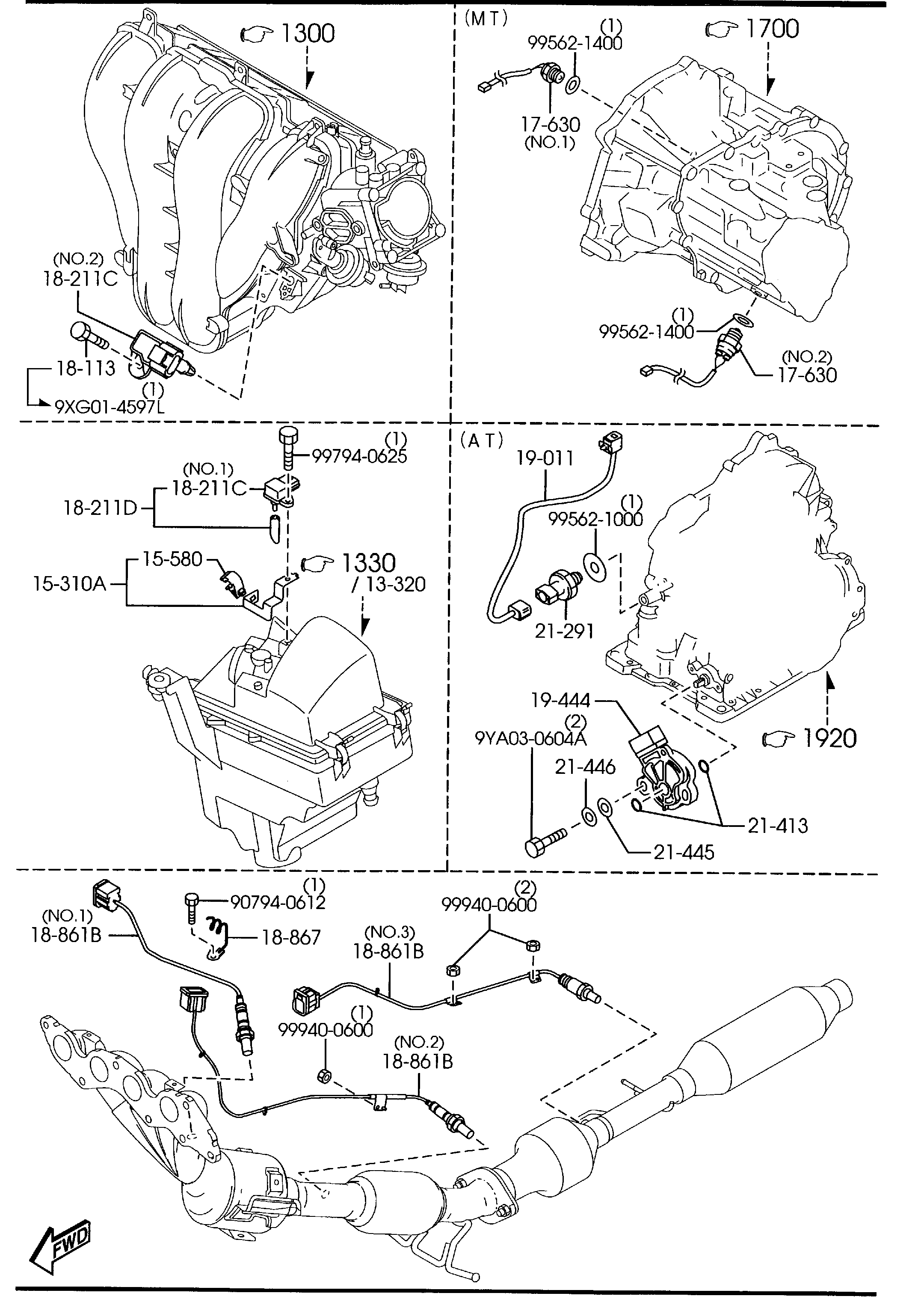 MAZDA LF01-18-921 - Knock Sensor parts5.com