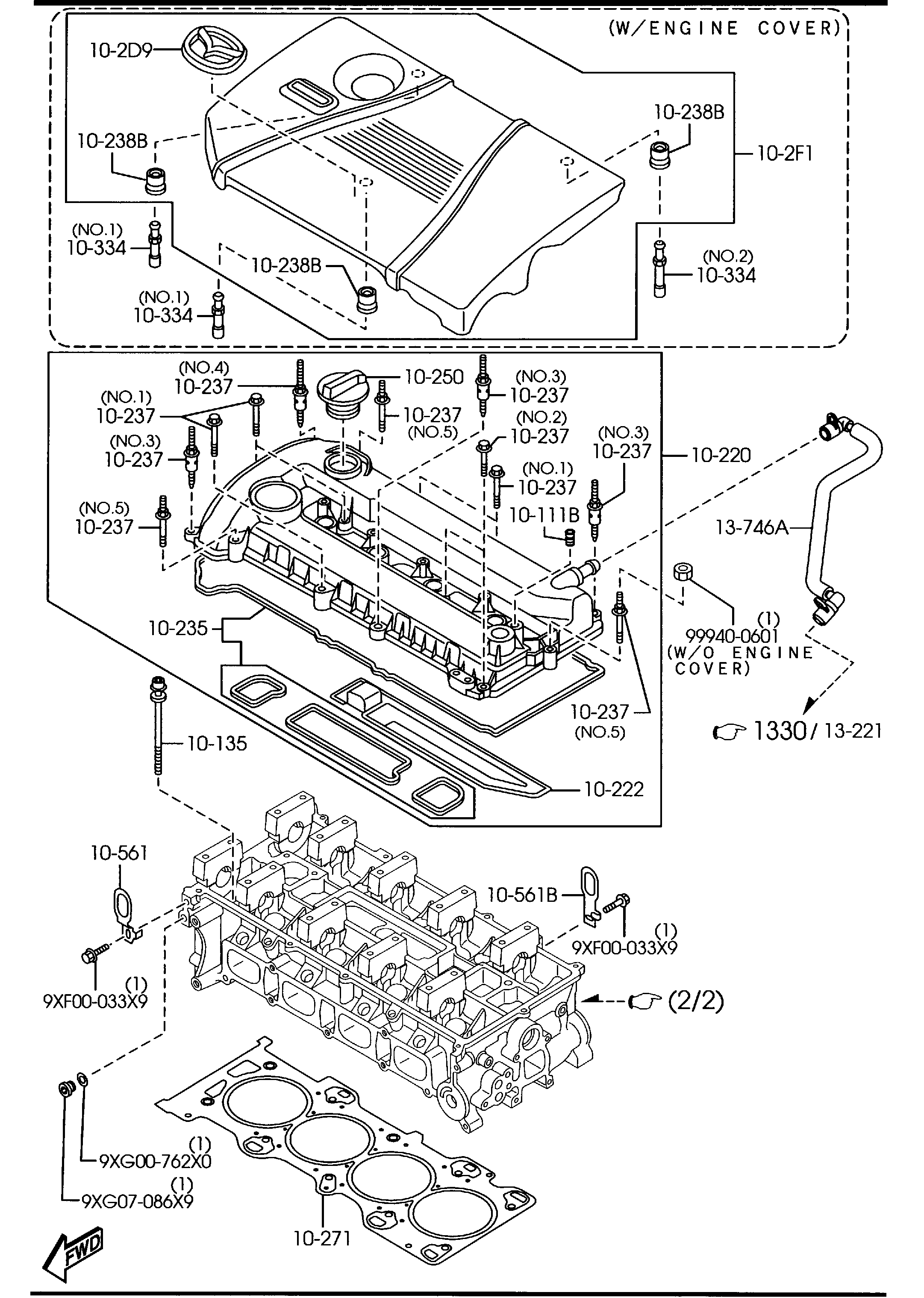 MAZDA LF01-10-1F5 - Etansare, supape parts5.com