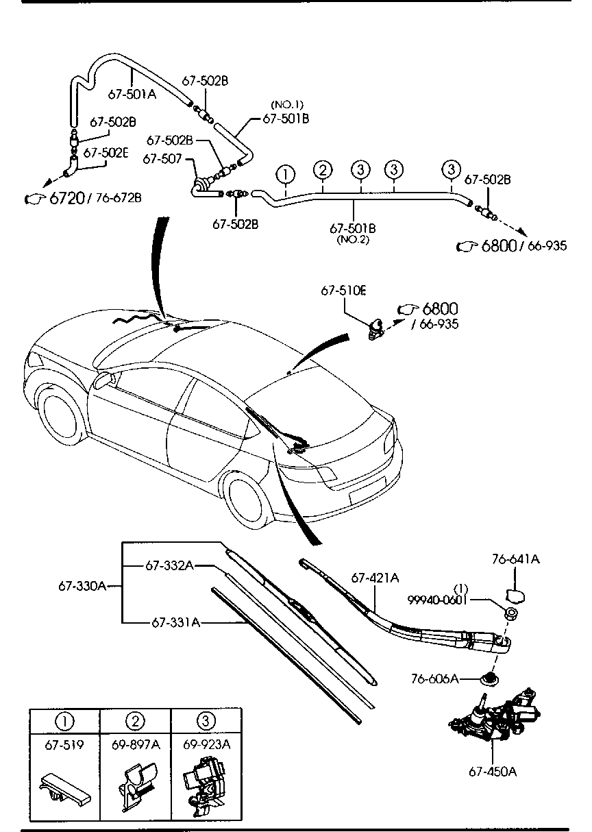 MAZDA GS1M-67-330 - Balai d'essuie-glace parts5.com