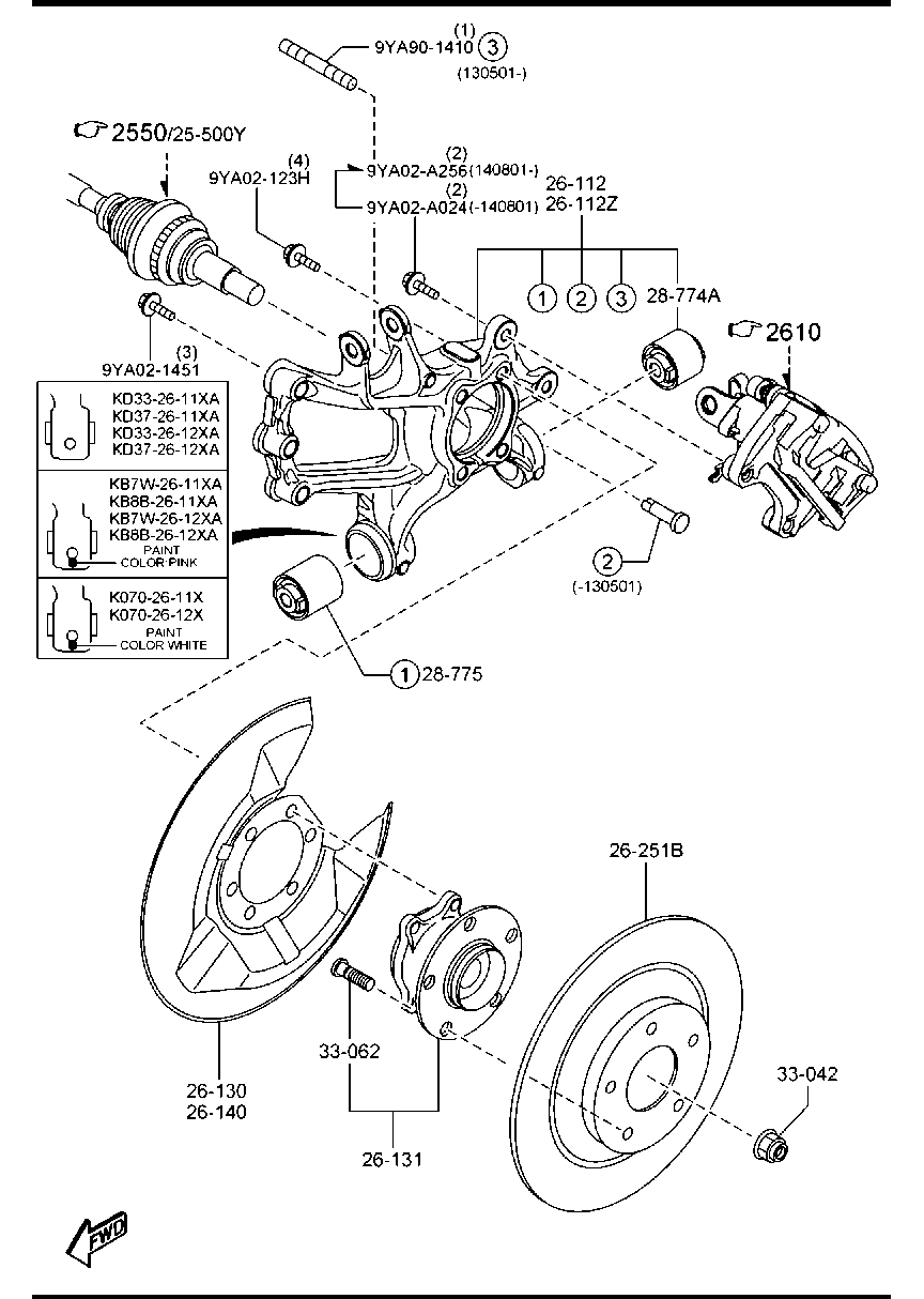 MAZDA KD31-33-062 - Šroub kola parts5.com