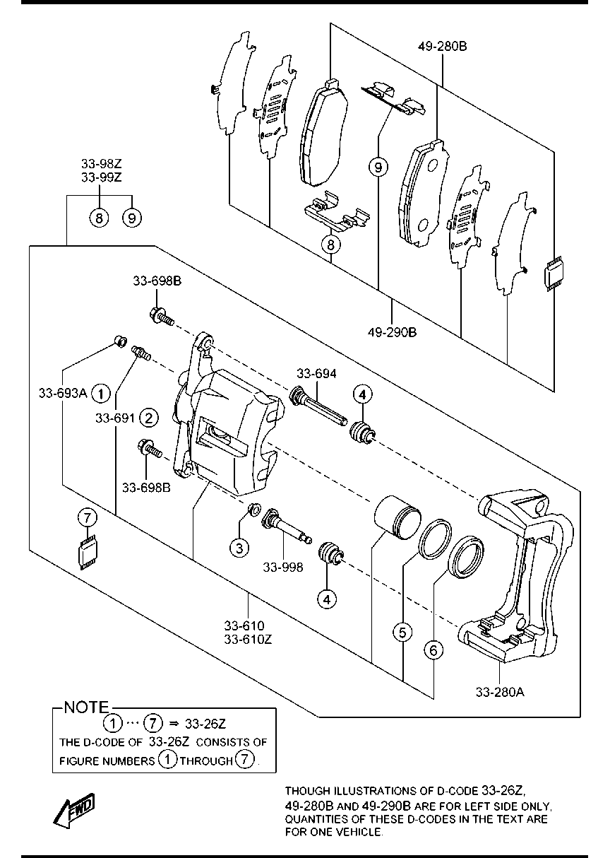 MAZDA K011-33-61X - Piston, etrier frana parts5.com