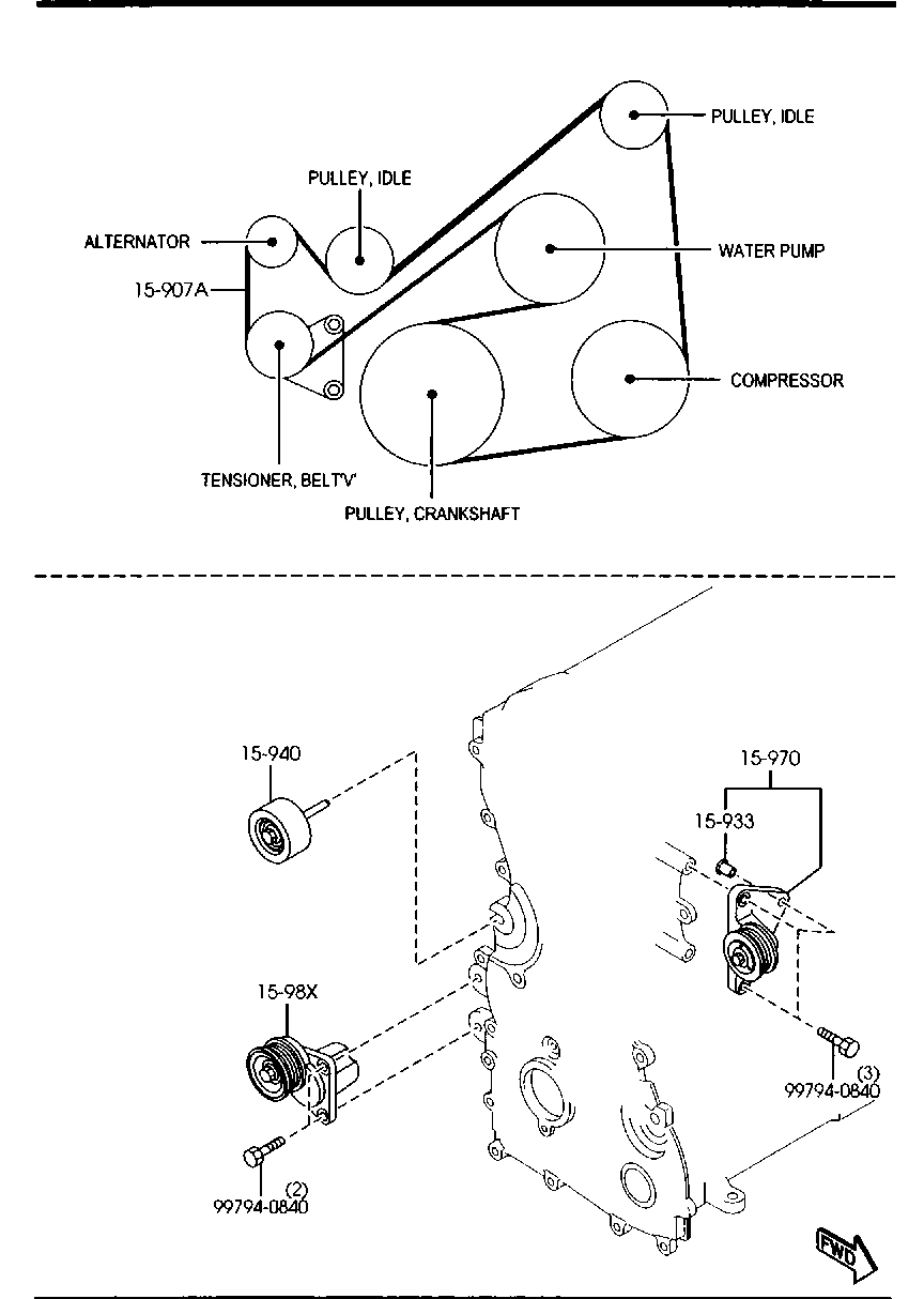 MAZDA LFH1-15-940A - Ohjainrulla, moniurahihna parts5.com