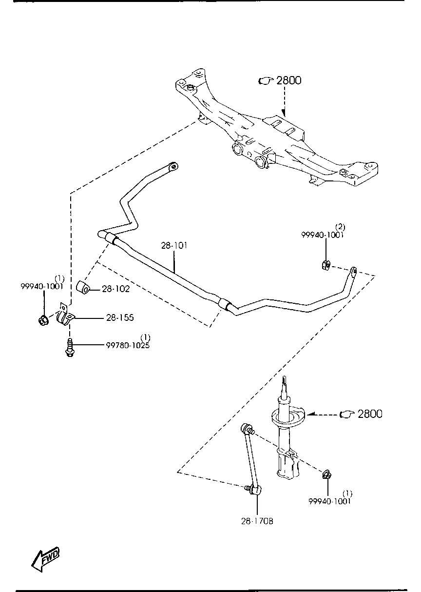 MAZDA BC1D-28-170A - Drążek / wspornik, stabilizator parts5.com