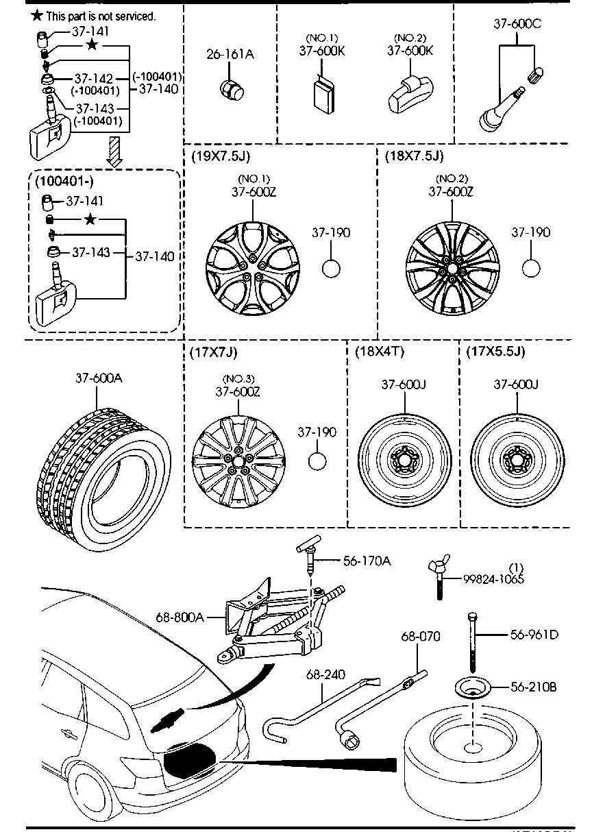 MAZDA B002-37-160B - Piulita roata parts5.com