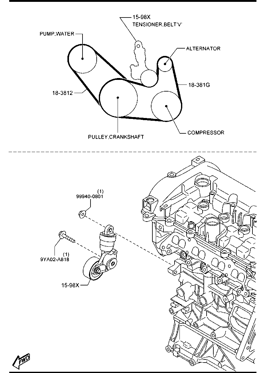 MAZDA PE08-15-909C - Ιμάντας poly-V parts5.com