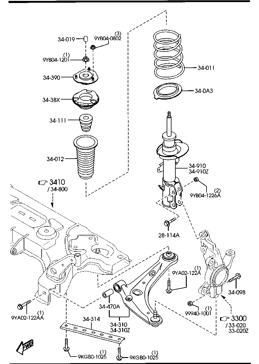 MAZDA D651-34-350C - Upravljač, ovjes kotača parts5.com