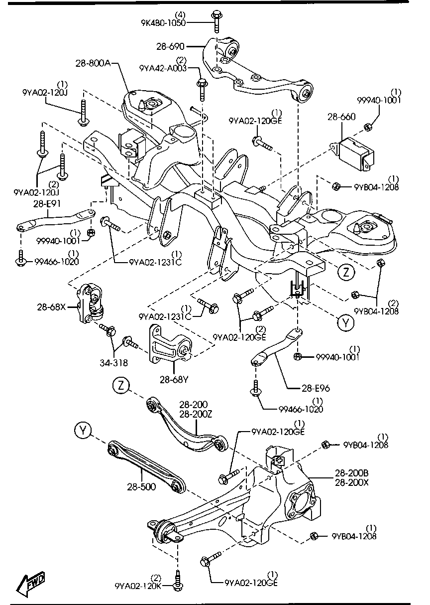 MAZDA EG21-28-500B - Ψαλίδι, ανάρτηση τροχών parts5.com