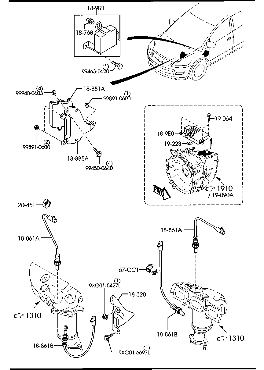 MAZDA CY03-18-861B - Lambda Sensor parts5.com