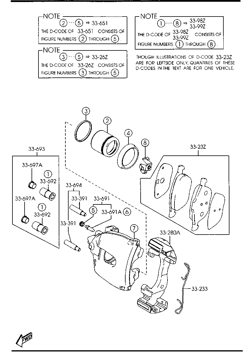 MAZDA (CHANGAN) C2Y3-33-23ZA - Fékbetétkészlet, tárcsafék parts5.com