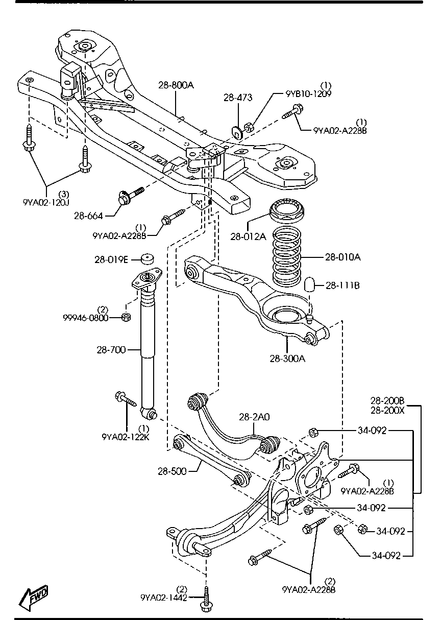 MAZDA BBP3-28-500A - Bras de liaison, suspension de roue parts5.com