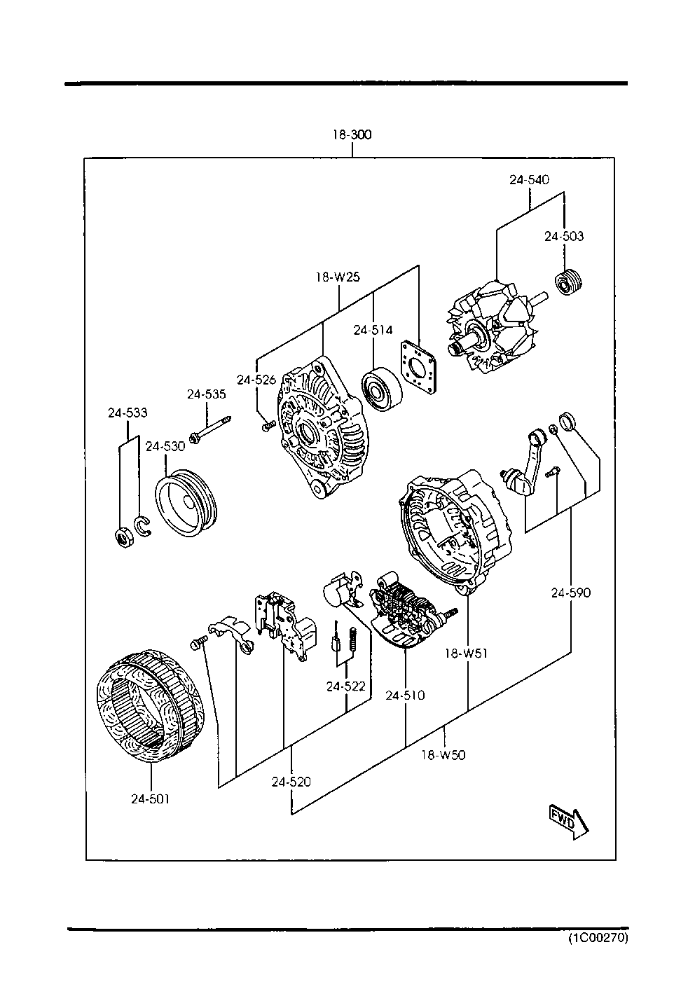 MAZDA FP34-18-300C - Alternator parts5.com