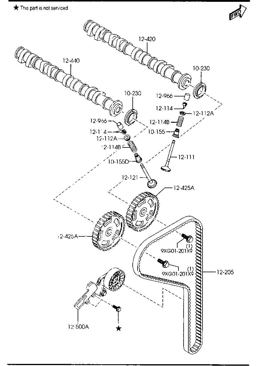 MAZDA C401-12-500 - Tensioner Pulley, timing belt parts5.com