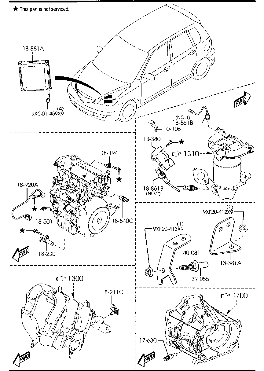 MAZDA C201-18-861 - Lambda Sensor parts5.com