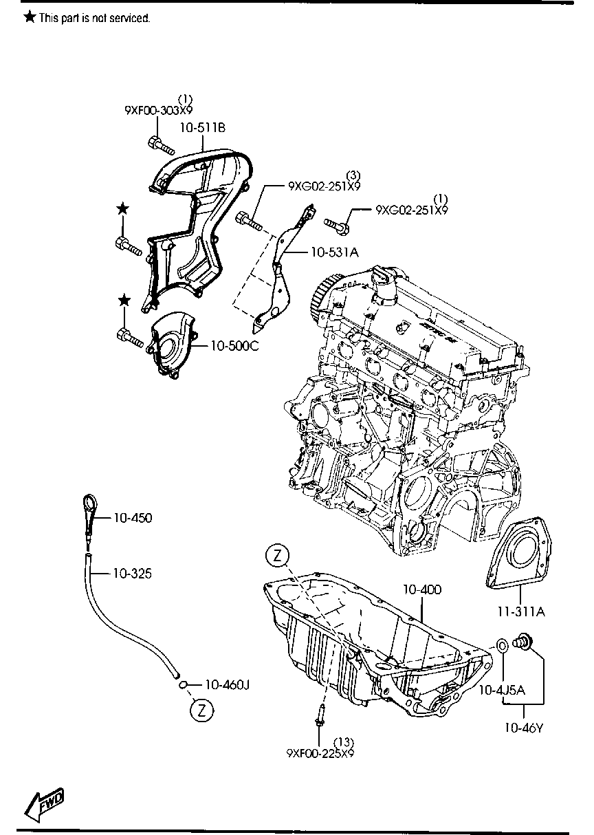 MAZDA YF09-10-4J5 - Sealing Plug, oil sump parts5.com