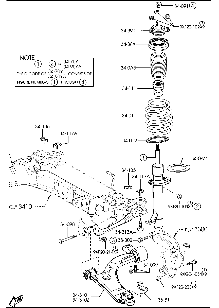 FORD DD32 34 300 - Brat, suspensie roata parts5.com