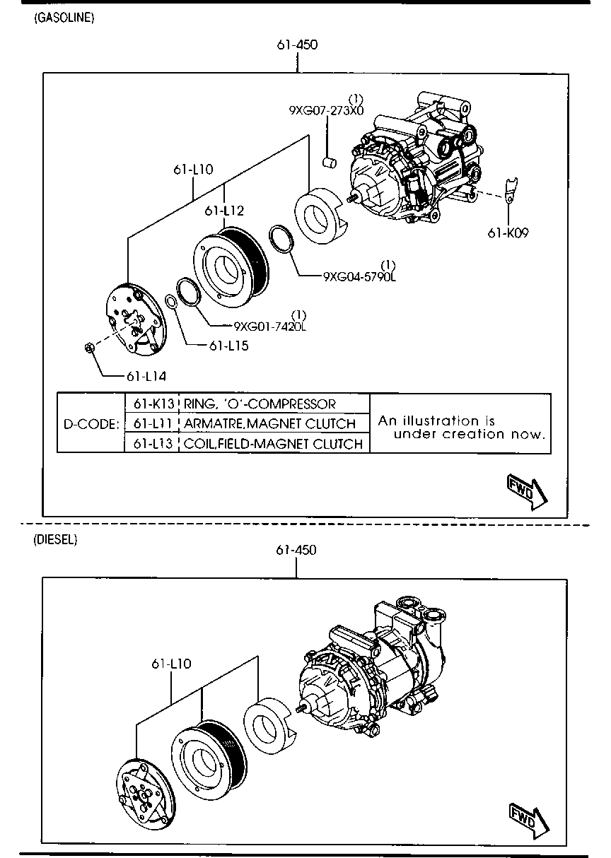 MAZDA DE94-61-L10 - Compresor, aire acondicionado parts5.com