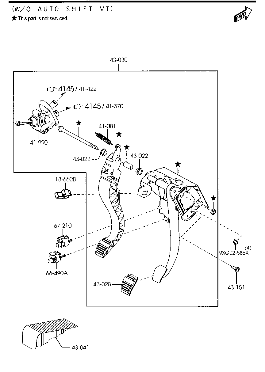 MAZDA BR1A-66-490 - Ключ за спирачните светлини parts5.com