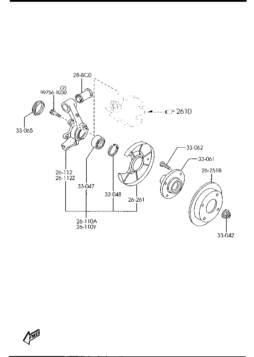 MAZDA B455-33-047C - Lożisko kolesa - opravná sada parts5.com