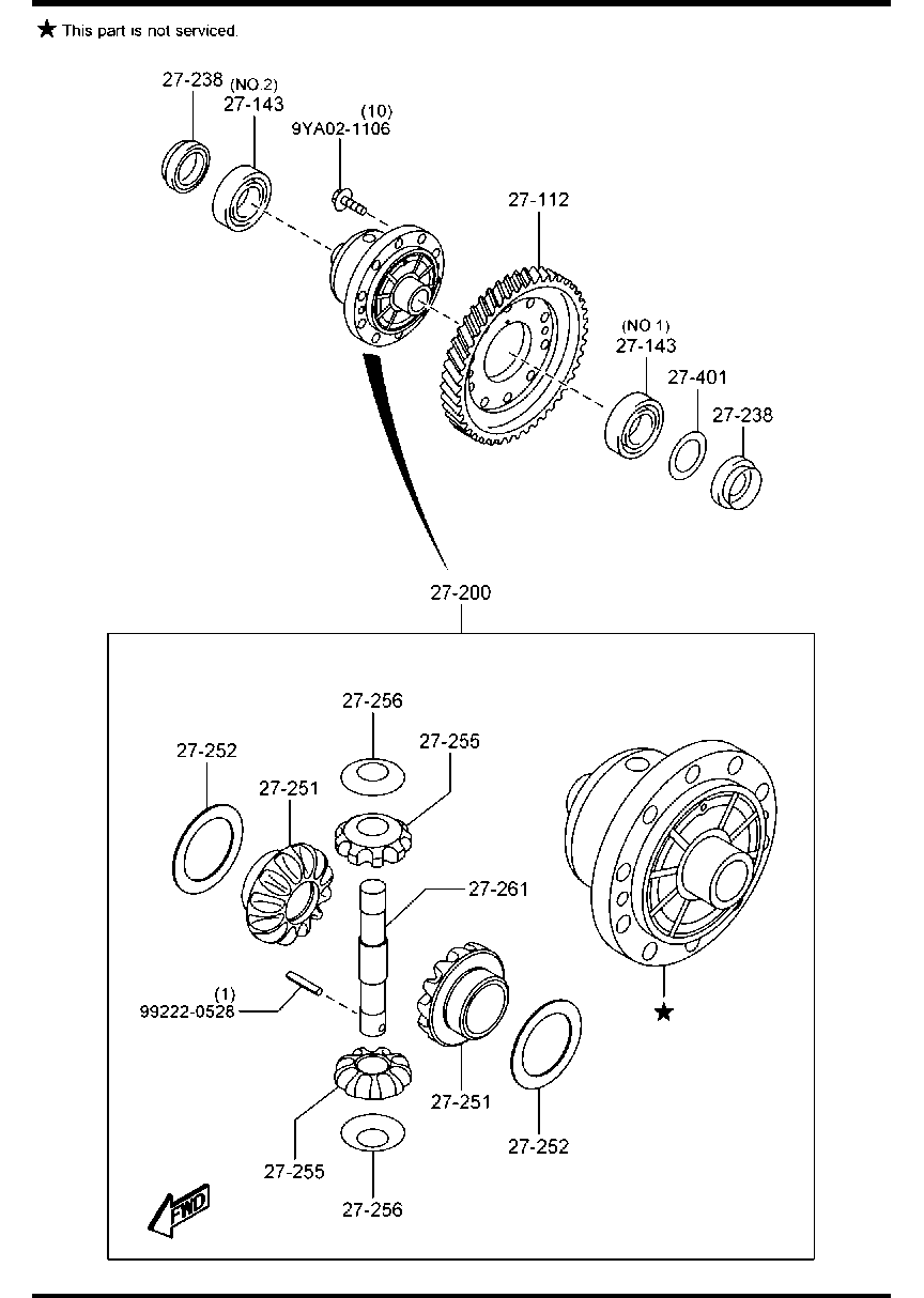 MAZDA F003-27-238C - Tesnilni obroc za gred, diferencial parts5.com