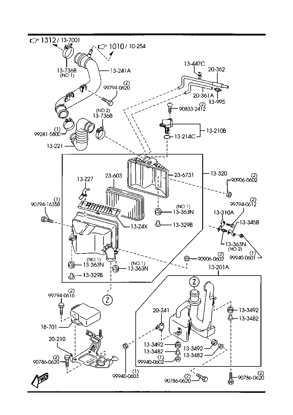 MAZDA R F4P-13Z40 - Filtru aer parts5.com