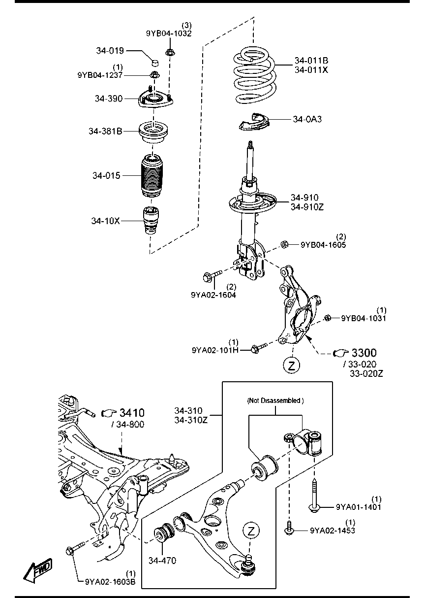 MAZDA KA0G-34-300F - Řídicí páka, zavěšení kol parts5.com