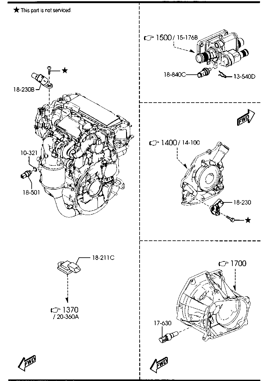 MAZDA Y402-18-840A - Sensor, coolant temperature parts5.com