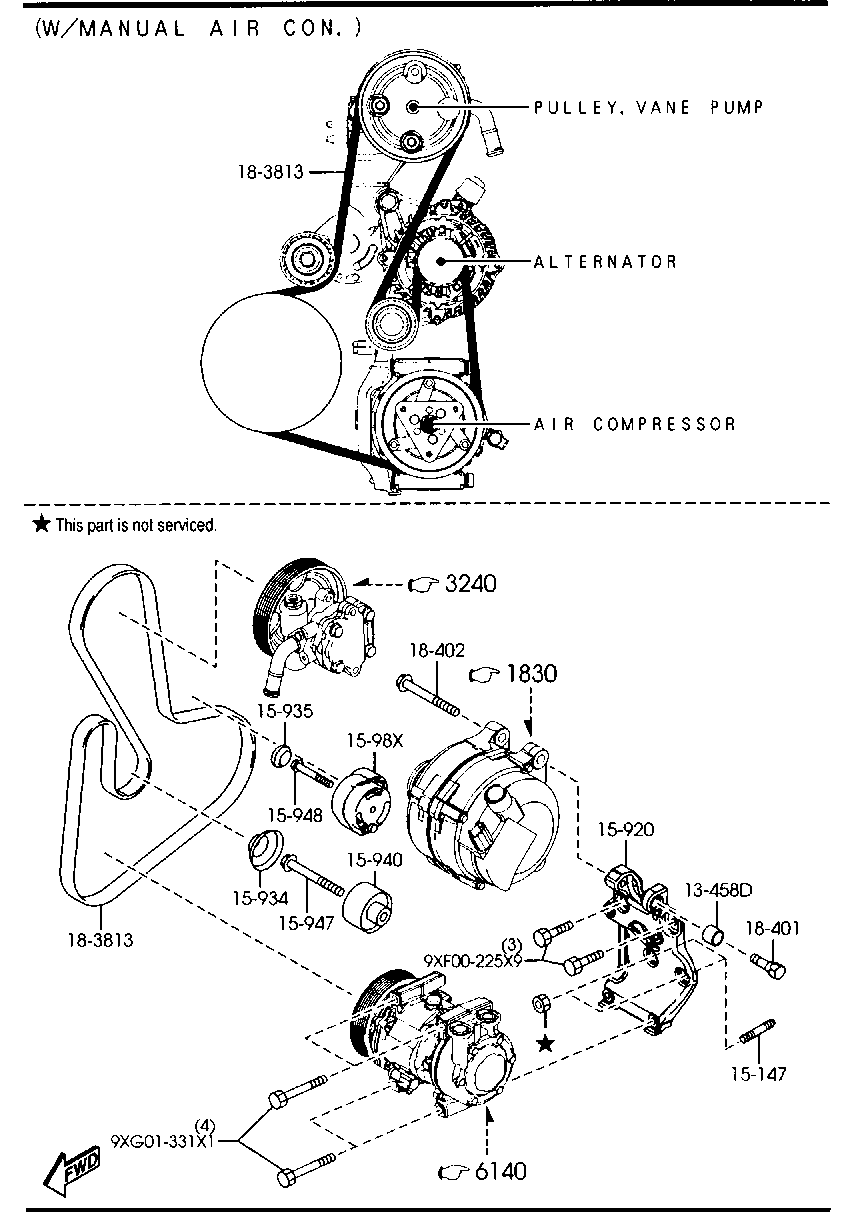 MAZDA Y401-15-908 - Ιμάντας poly-V parts5.com