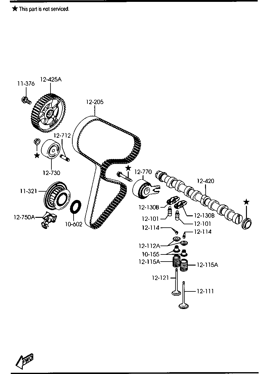 MAZDA Y401-12-730 - Deflection / Guide Pulley, timing belt parts5.com