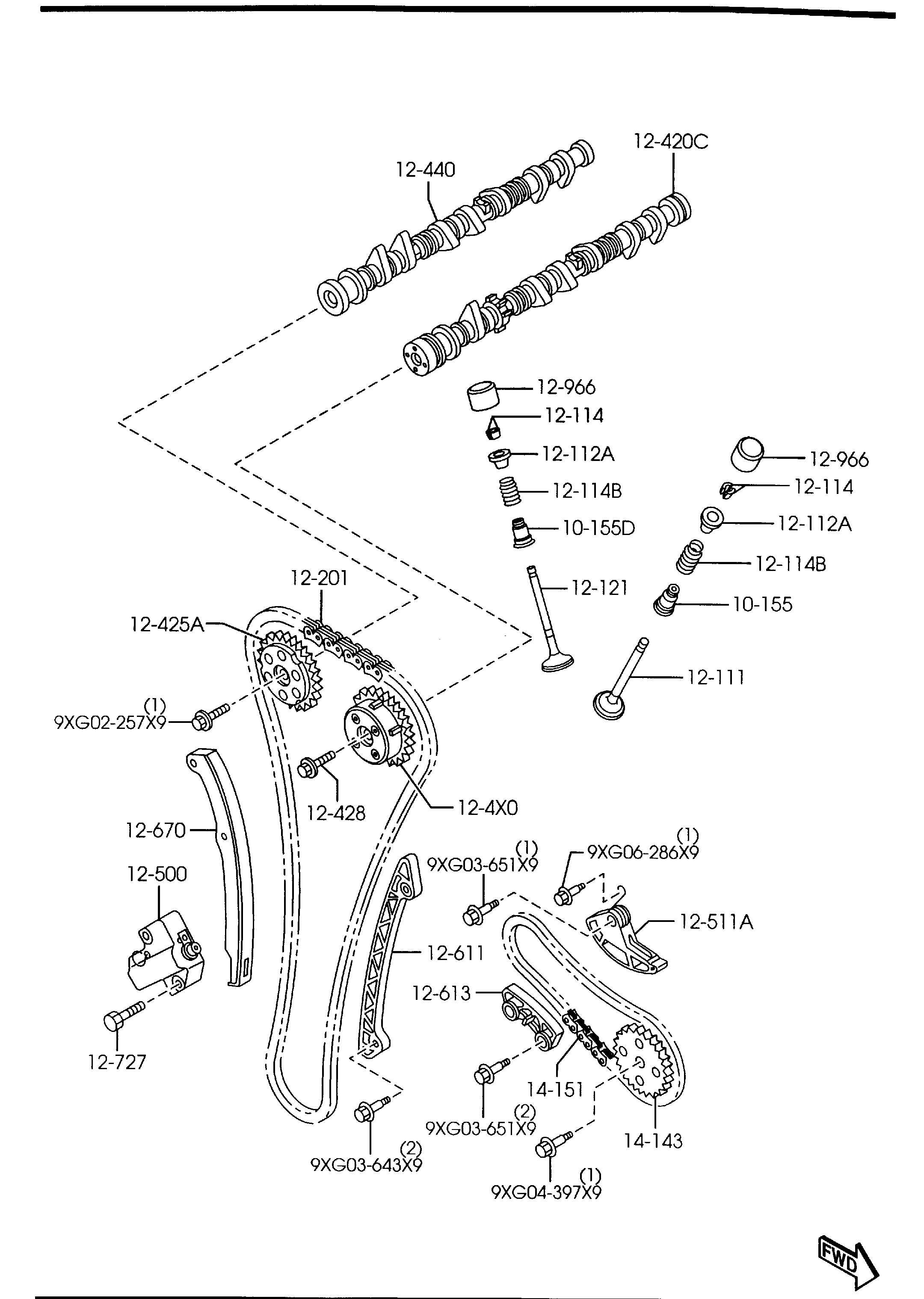 MAZDA L321-14-500A - Zestaw łańcucha rozrządu parts5.com