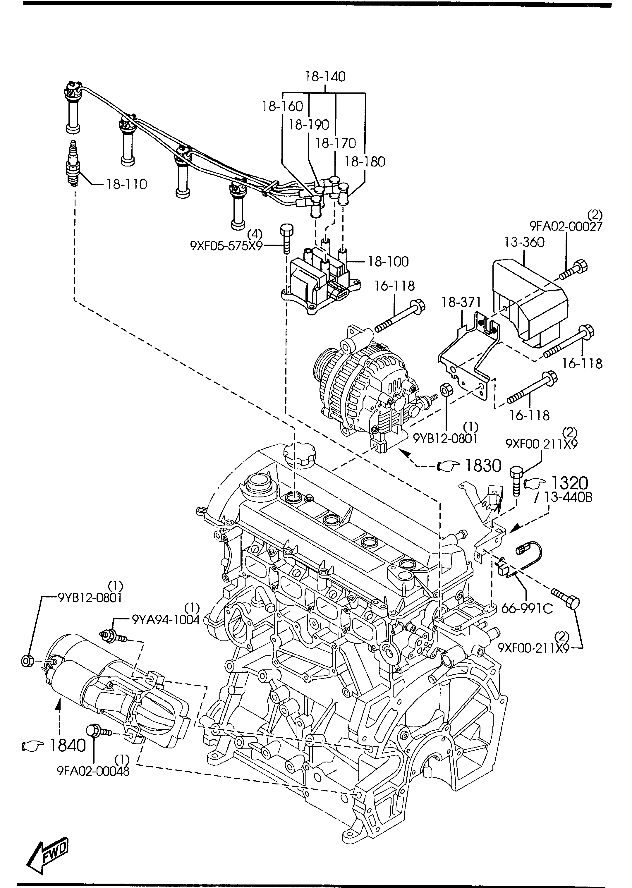 MAZDA L 303 18 110 - Μπουζί parts5.com