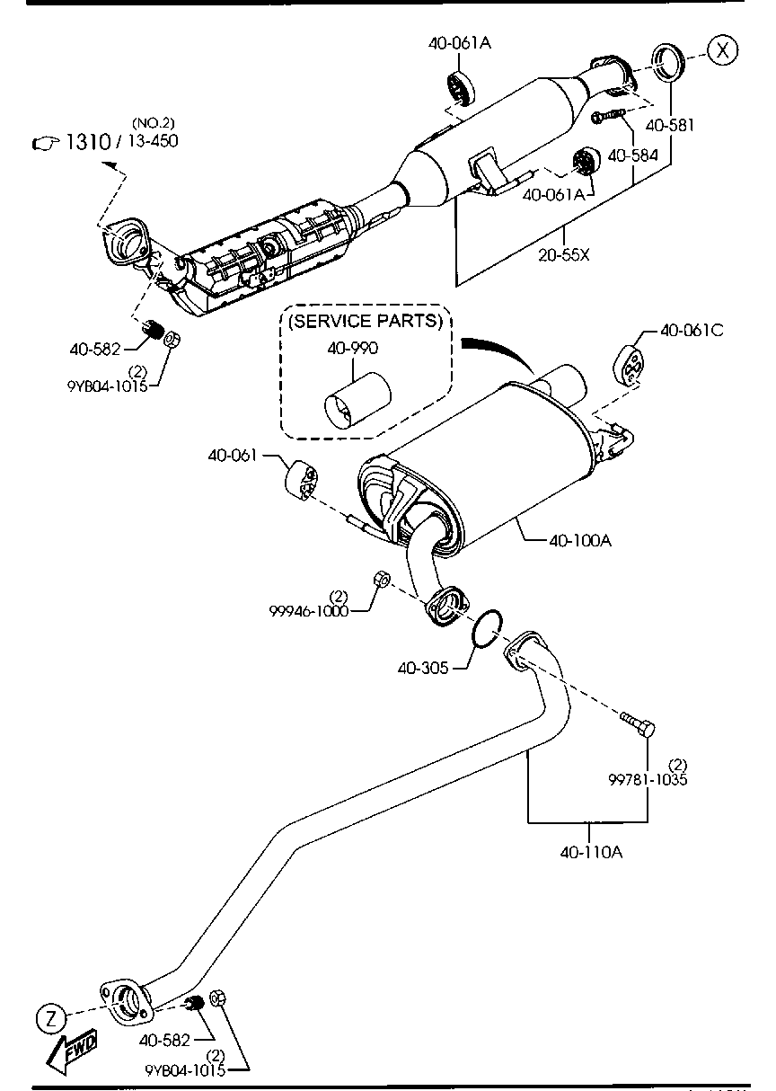 MAZDA L501-40-305 - Pierścień uszczelniający, rura wydechowa parts5.com