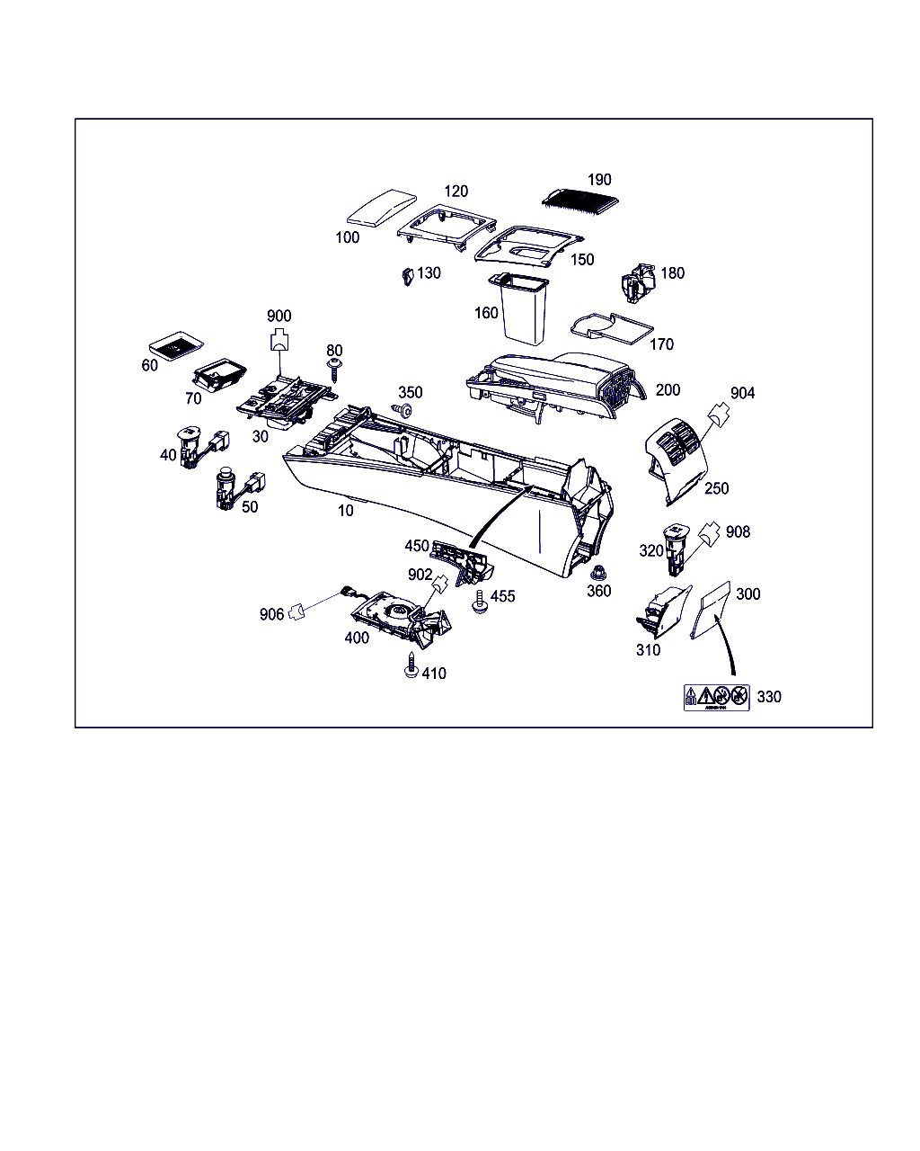 Mercedes-Benz A 204 680 47 08 9051 - Consola centrala parts5.com