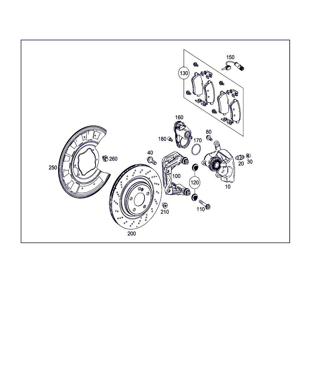 Mercedes-Benz A 222 423 03 06 - Σετ σωληνωτών οδηγών, δαγκάνα φρένων parts5.com