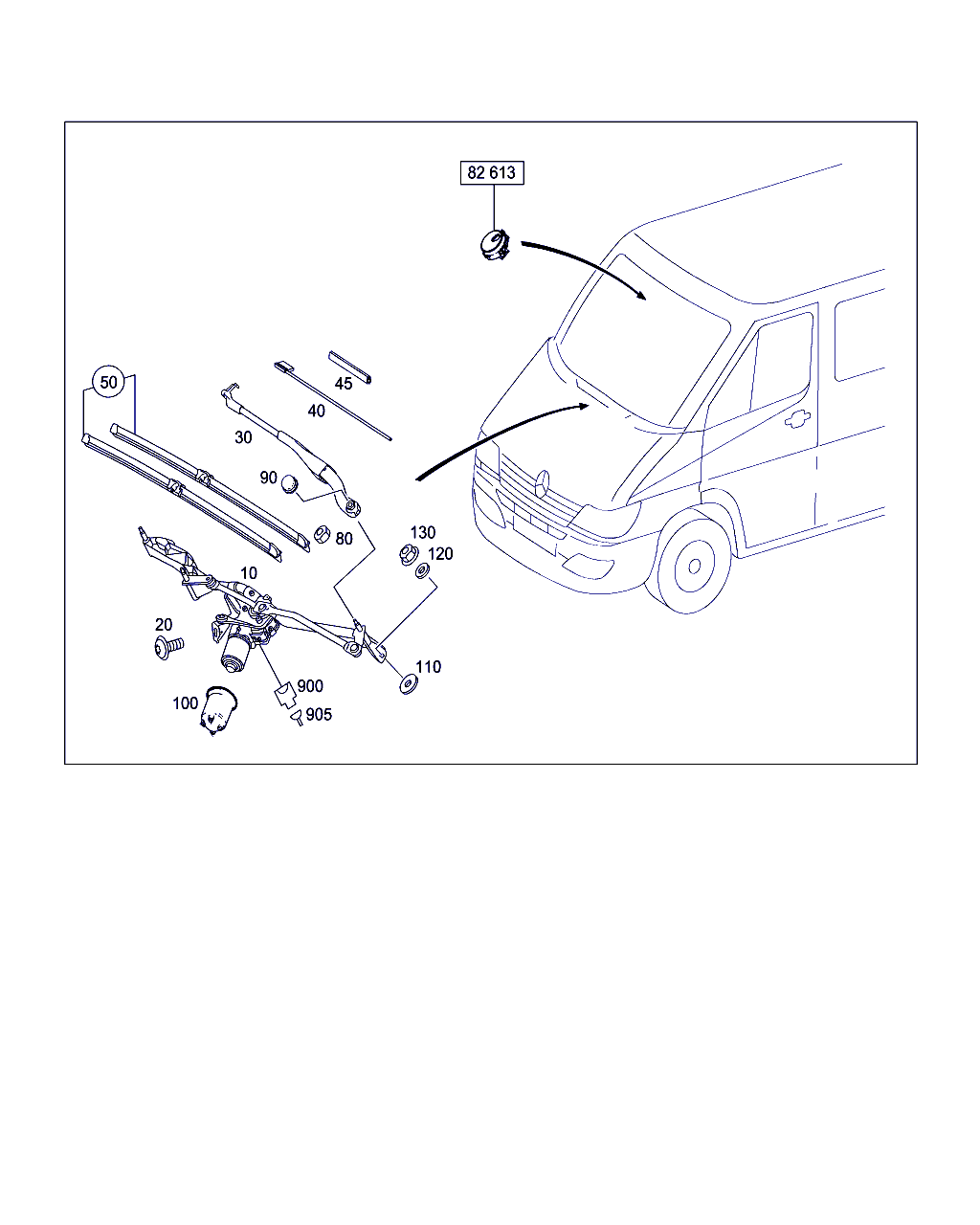 Mercedes-Benz A 906 820 00 45 - Pyyhkijänsulka parts5.com