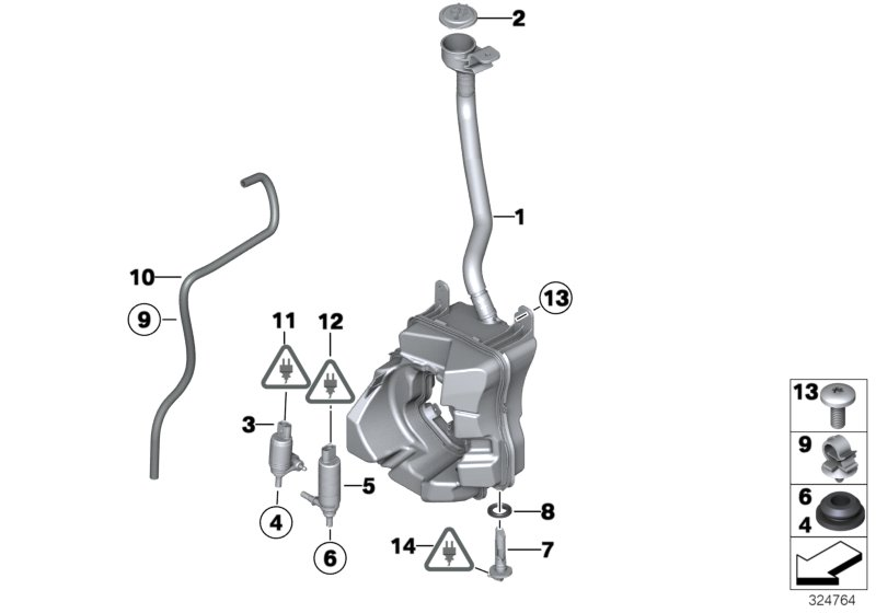 Mini 67 12 8 377 987 - Pompa de apa,spalare parbriz parts5.com