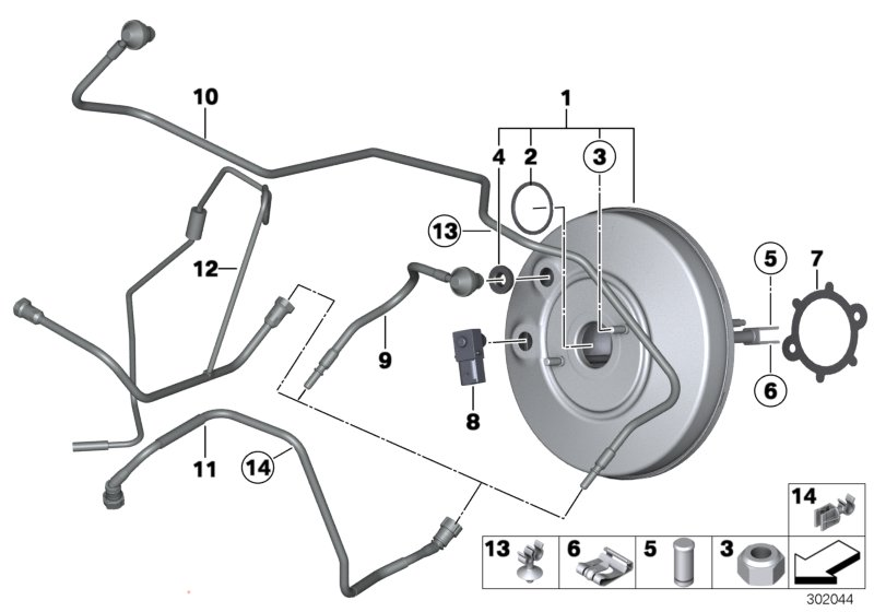 Mini 34 33 6 786 746 - Pressure Sensor, brake booster parts5.com